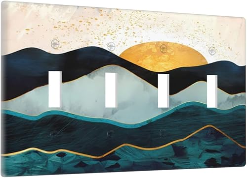 Miniatura 10 de Highland Cow Farmhouse - Cubierta para interruptor de luz de palanca individual, placa de pared decorativa de 1 cuadrilla, placa frontal eléctrica