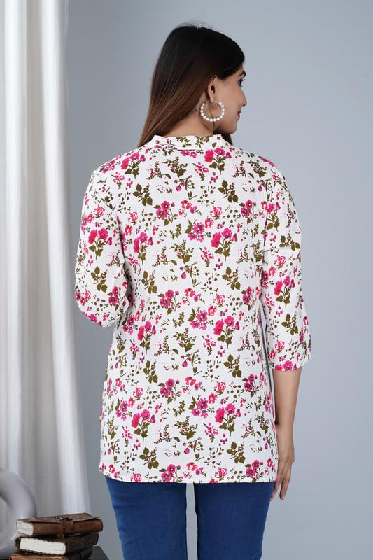 Image of Jikonet Women's Printed Rayon Straight Short Kurti