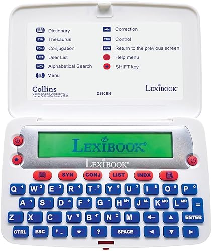 LEXiBOOK - El Diccionario Inglés Collins, 13 Edición - Diccionario Electrónico, Definiciones, Tesauro, Conjugación, Corrector Ortográfico Fonético,