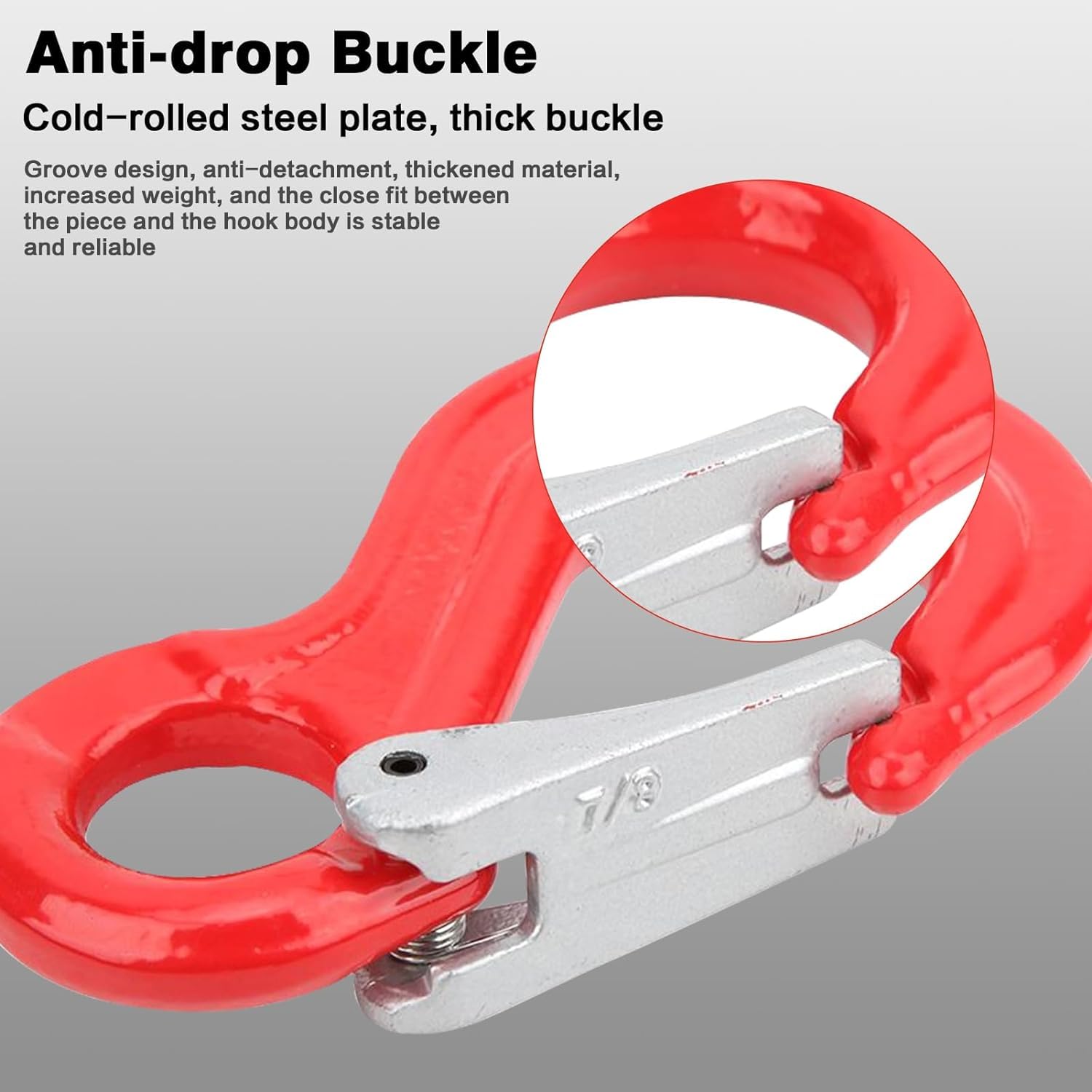 Gancio Di Sollevamento 2 Tonnellate Con Blocco Sicurezza - Acciaio Legato, Per Edilizia E Industria - Foto 11