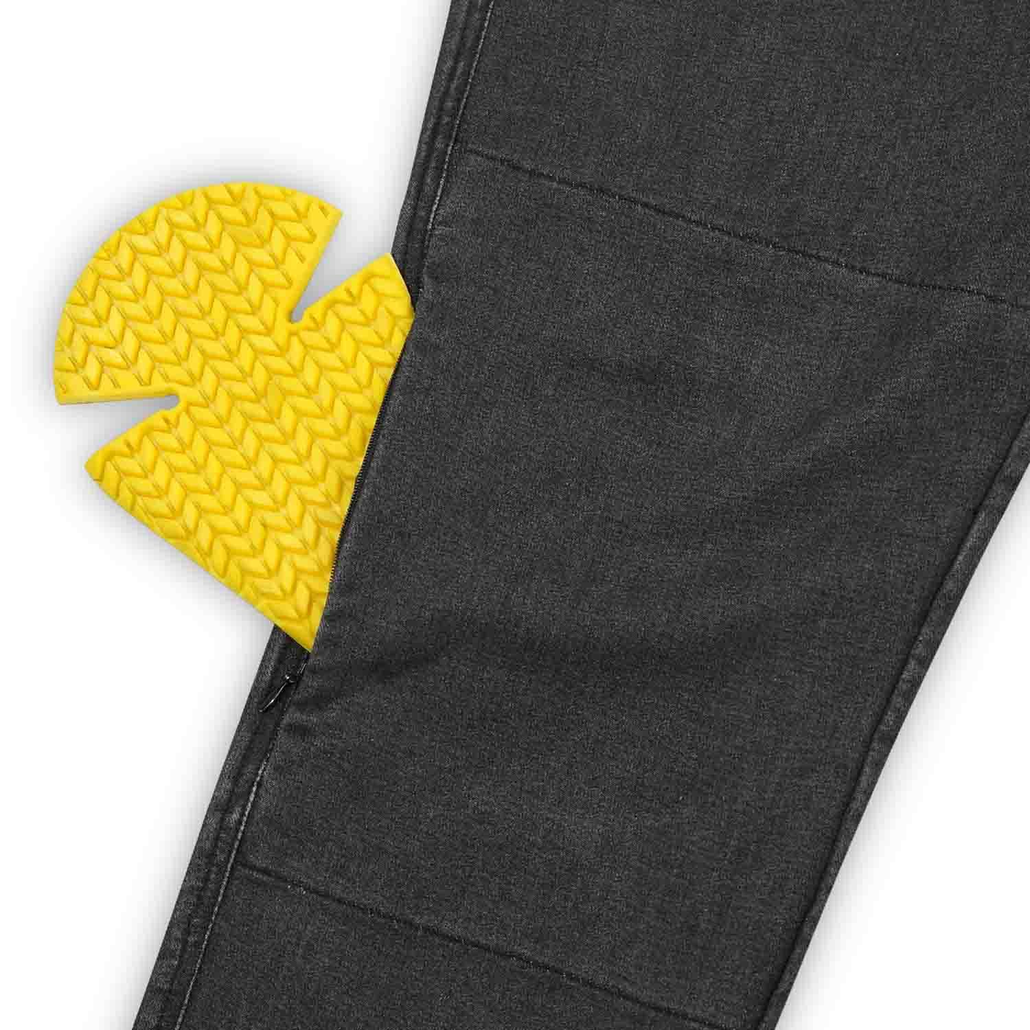 Leatherick Herren CE-zertifizierte Schutzjeans aus Denim – Einlagige Jeans, strapazierfähige Motorradjeans mit Knie- und Hüftprotektoren
