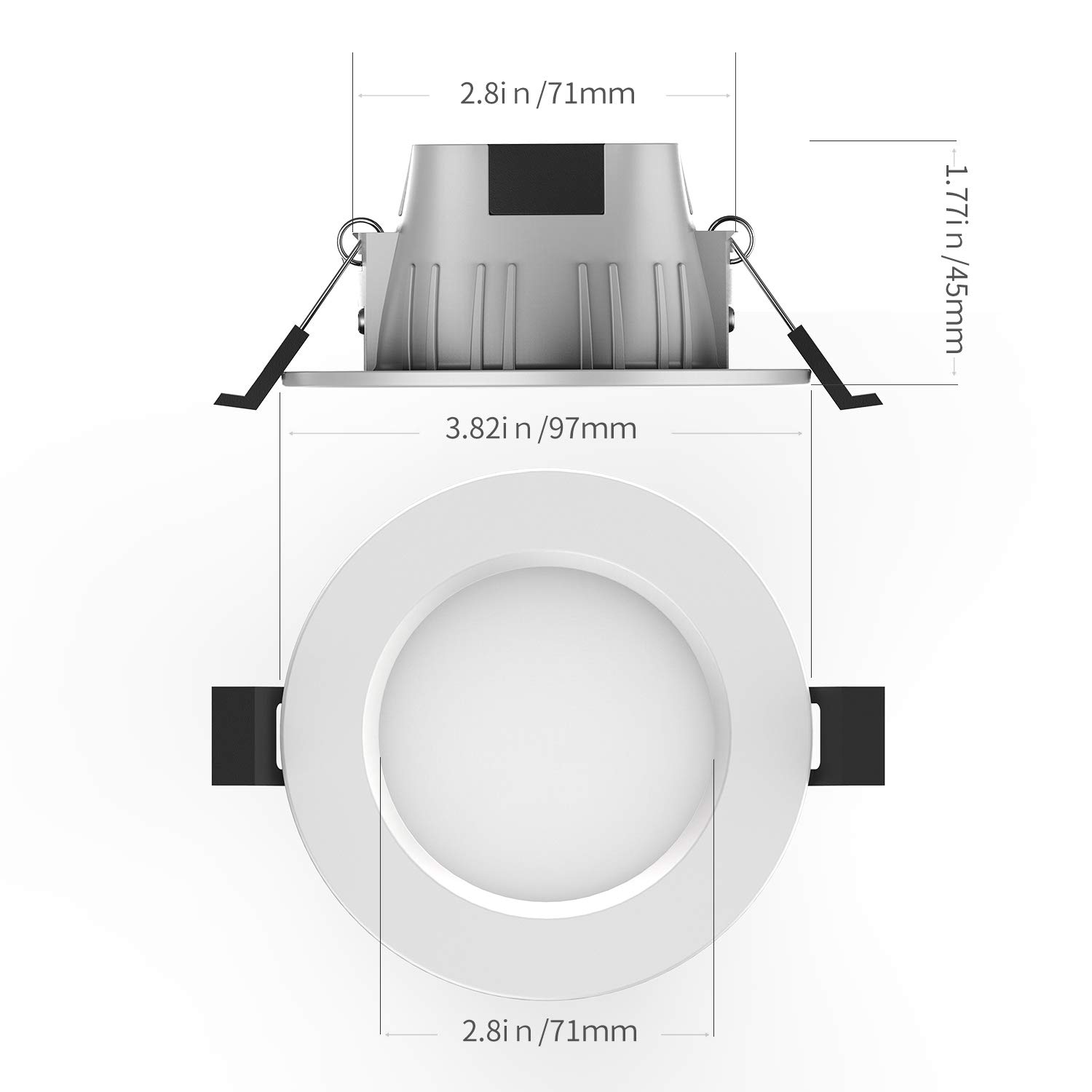 Zestaw 10 szt., Bluetooth Smart App 5 W Downlight LED reflektor do zabudowy RGBWC, oświetlenie LED 230 V, możliwość ściemniania, aluminiowe lampy sufitowe do salonu, łazienki
