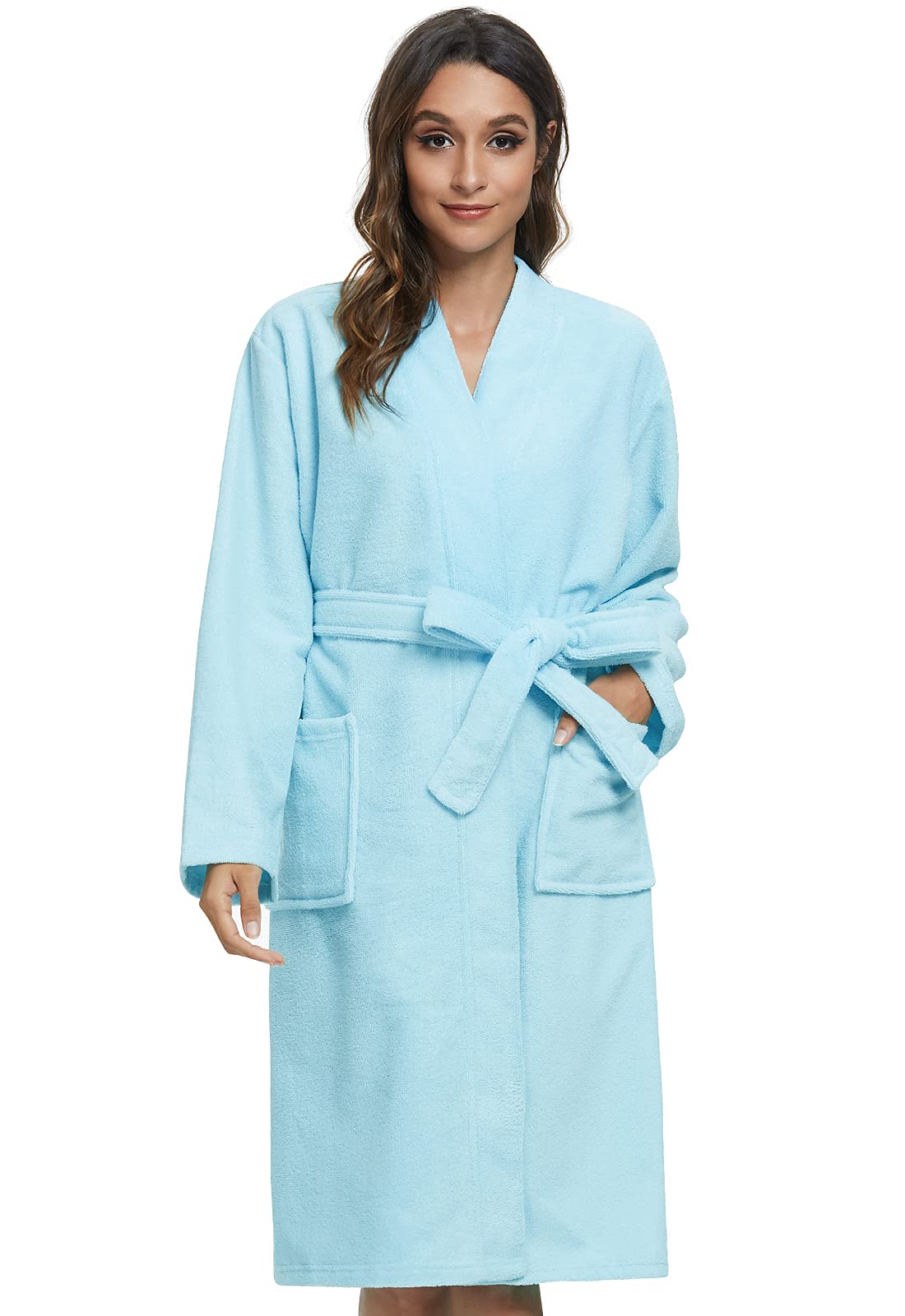 Orrpally Women Kimono Robes Lightweight Terry Cloth Bathrobe Knee Length Bath Robe