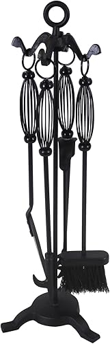 Pennine - Juego de herramientas de fuego de hierro negro (5 piezas)