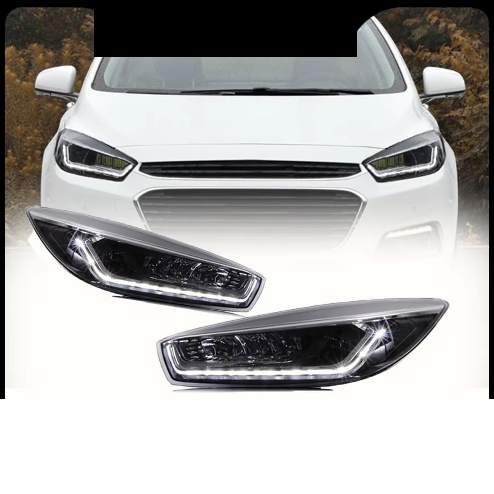 Gruppo Fari Abete Compatibile Con Chevy Per Cruze 2015 2016 2017 Fari DRL Indicatori Di Direzione Abbaglianti Angel Eye Proiettore Lente Gruppo Ottico Anteriore(Xenon)