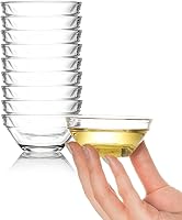 Beroca 10-Pack Mini Glass Pinch Bowls, 3in 2.5oz Stackable Prep Bowls for Spices, Sauces & Dipping - Clear, Dishwasher Safe