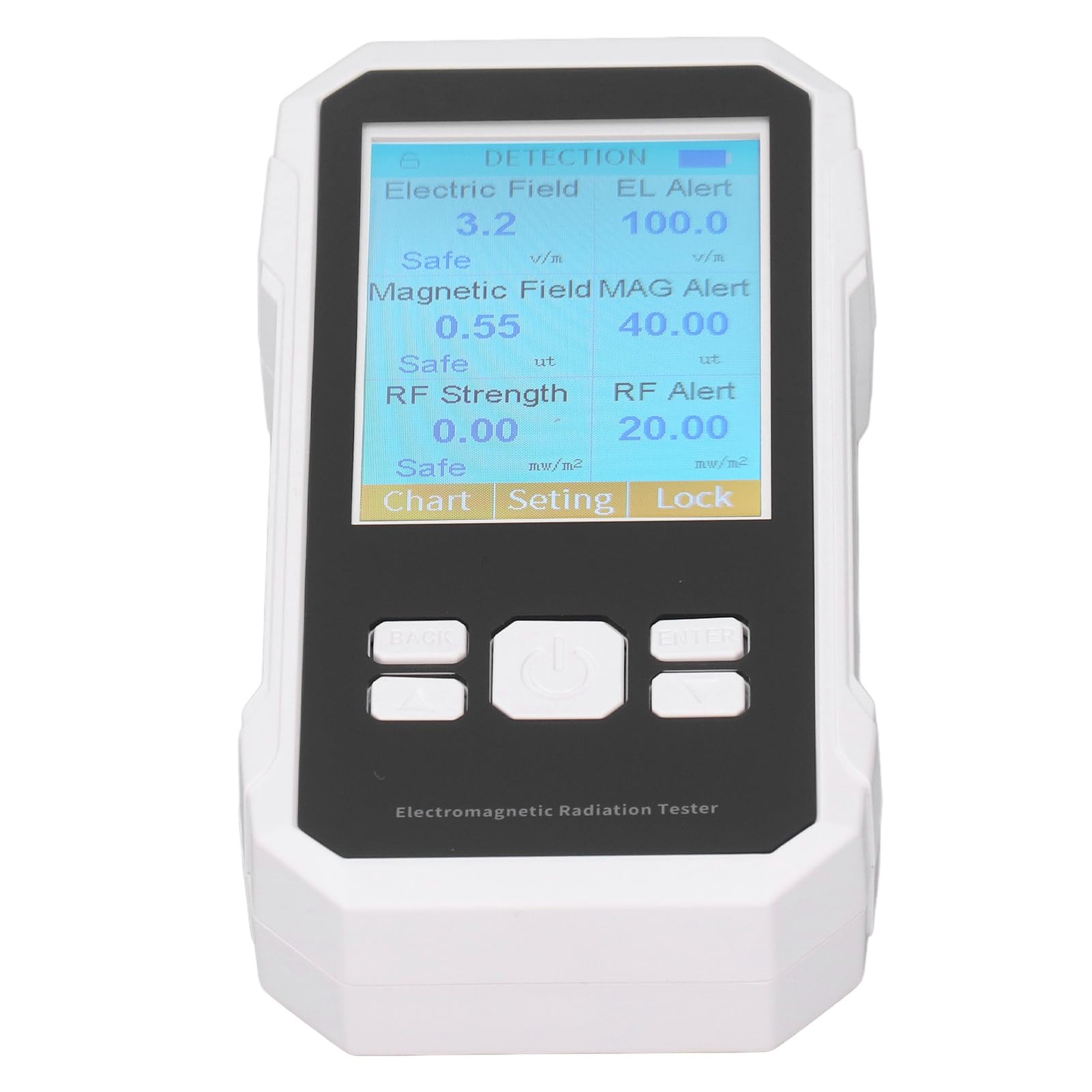 Probador EMF Detector de radiación de campo electromagnético de alta precisión para la industria de la oficina de cocina y caza de fantasmas - Detección RF EF y MF - Rango de (Blanca)