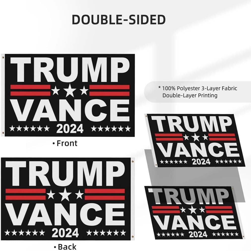 Bandiera Da Giardino Trump Vance 2024, 30.5x45.7 Cm, Doppia Faccia, Colori Vivaci, Per Esterni, Cortile, Prato, Decorazione Politica - 3