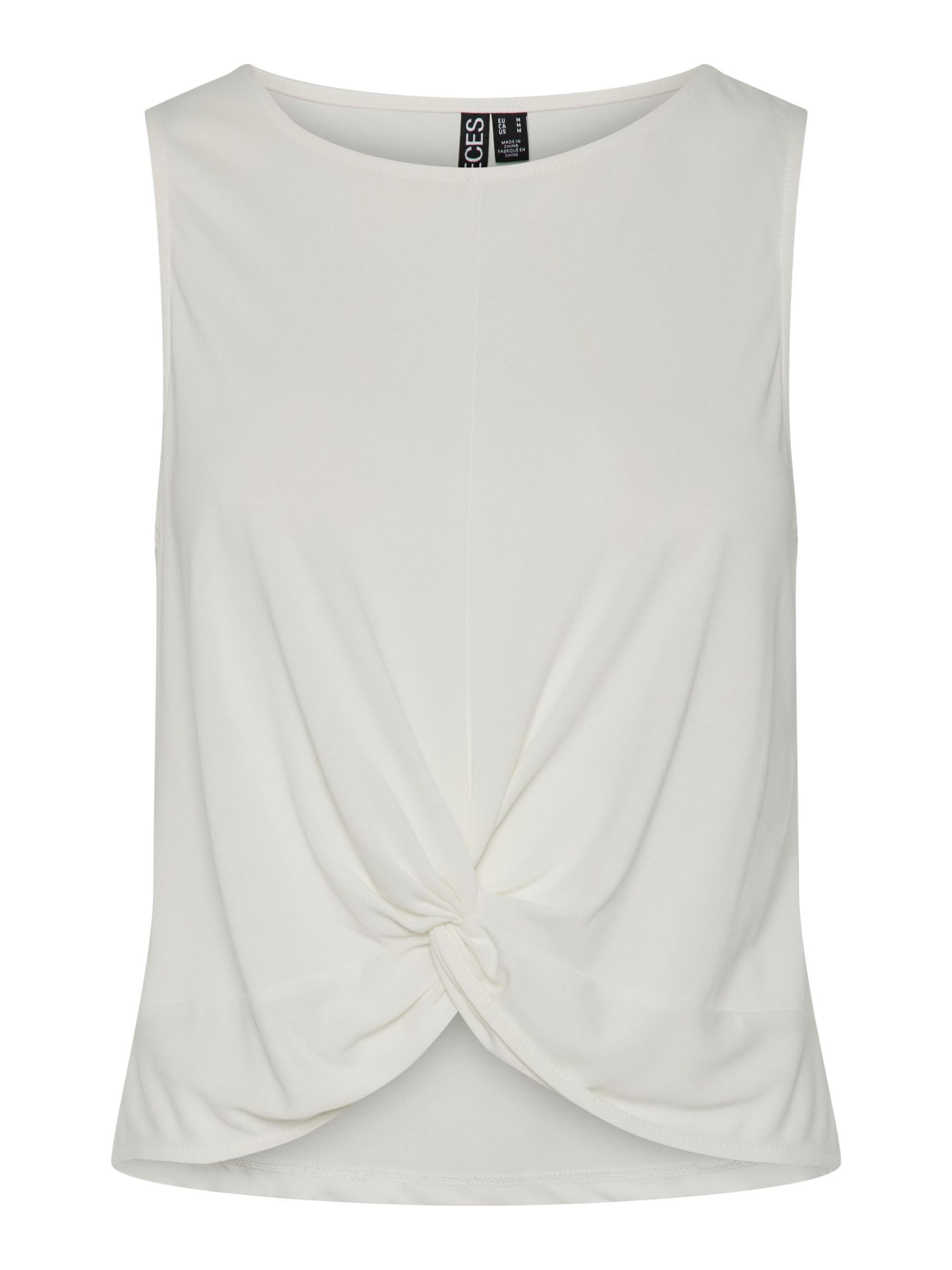 Pieces Pcanora Sl Knot Top Bc, Cloud Dancer, S