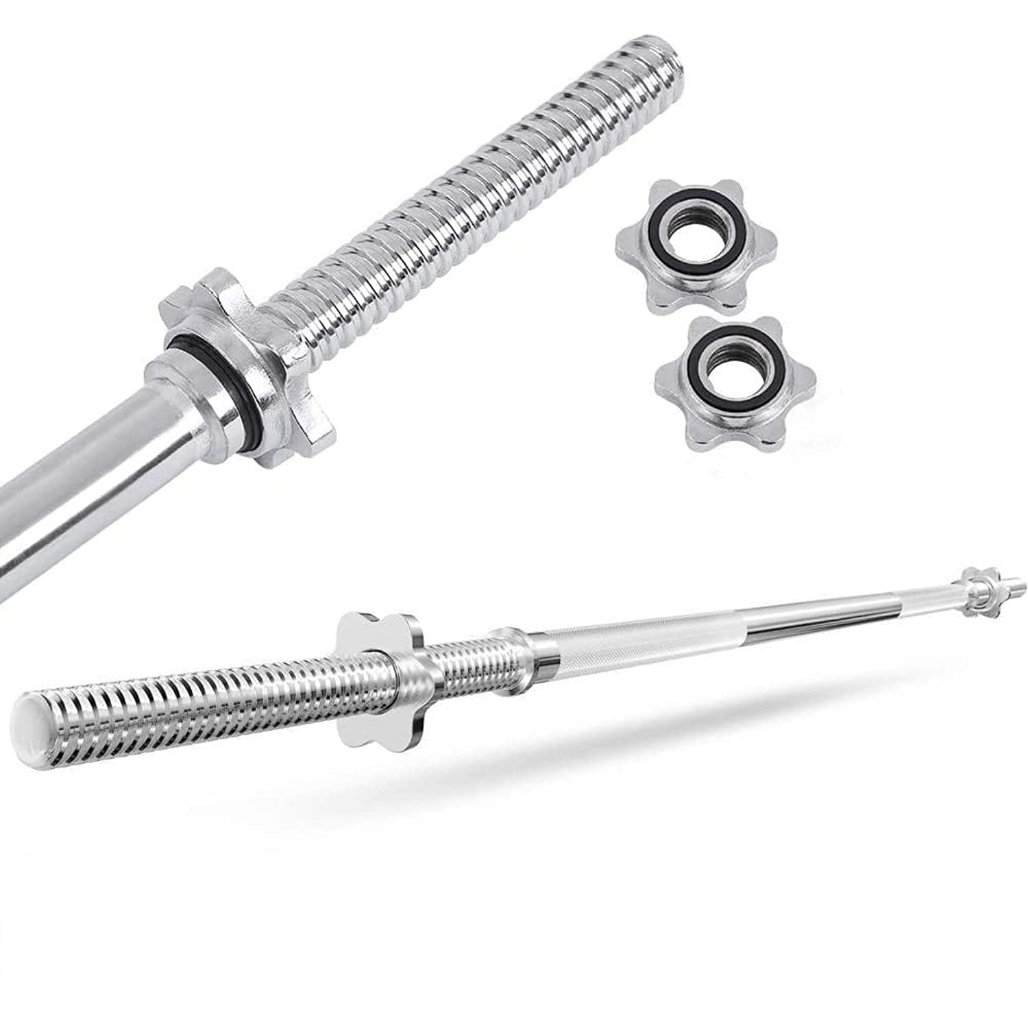 Barbell Bar Weight Dumbbell Chromed 47 inches Straight with Spin Lock