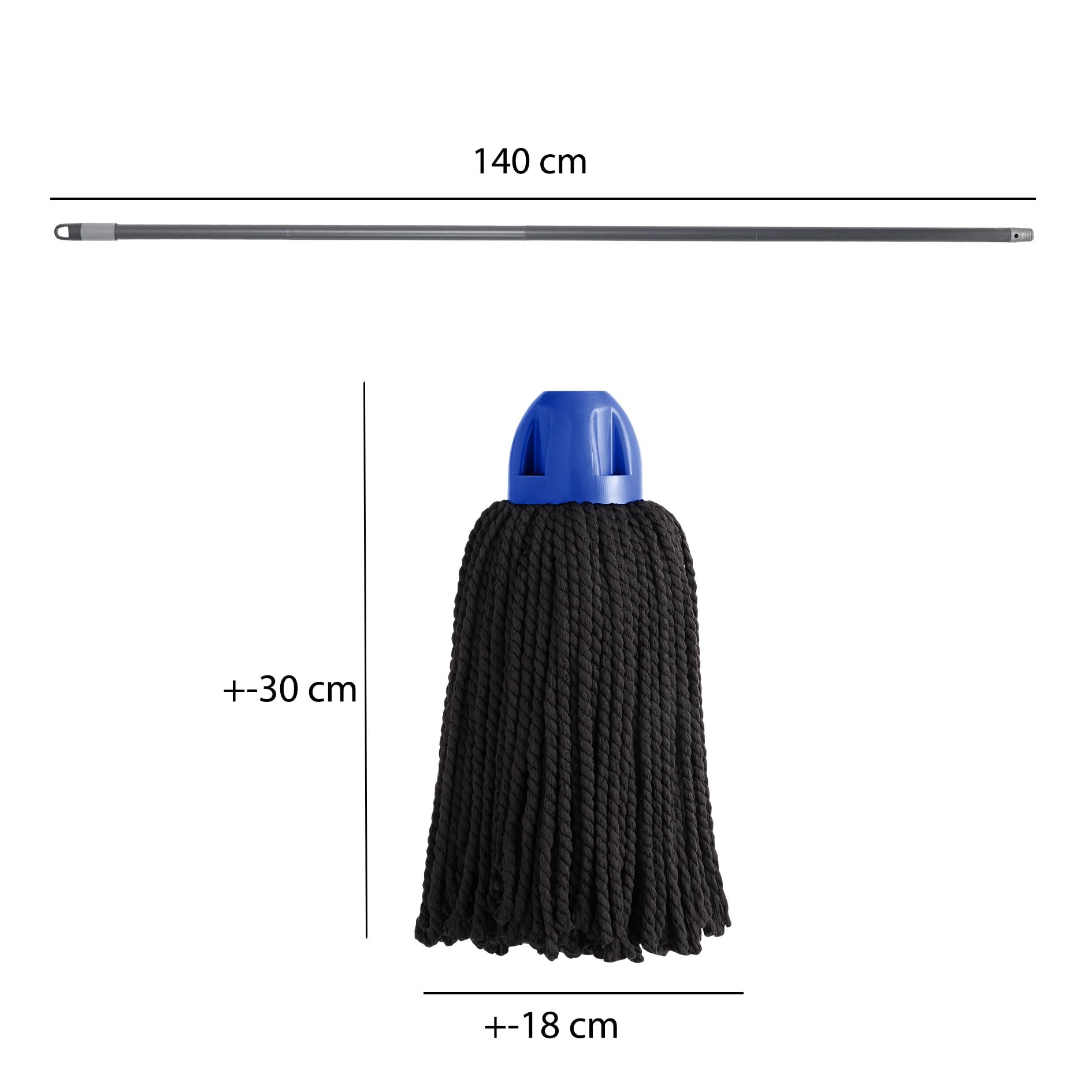 Maya - Set de Limpieza para el Hogar 2 en 1, Fregona MAX Pro Hilo 100% Microfibra y Palo de Escoba Desmontable con 4 Secciones (1,4 m) | Kit para Suelos Lisos de Parqué, Gres, Mármol y Vinílicos