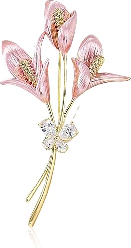 Seakuur Broche floral elegante con forma de rosa roja para mujer, accesorio para el día de la madre