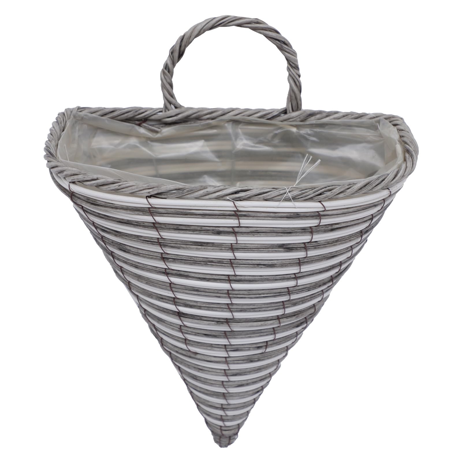 Happyyami Cone Wicker Rattan Hanging Basket Weatherproof Hanging Flower Planters Woven Wall Basket For Garden Decoration