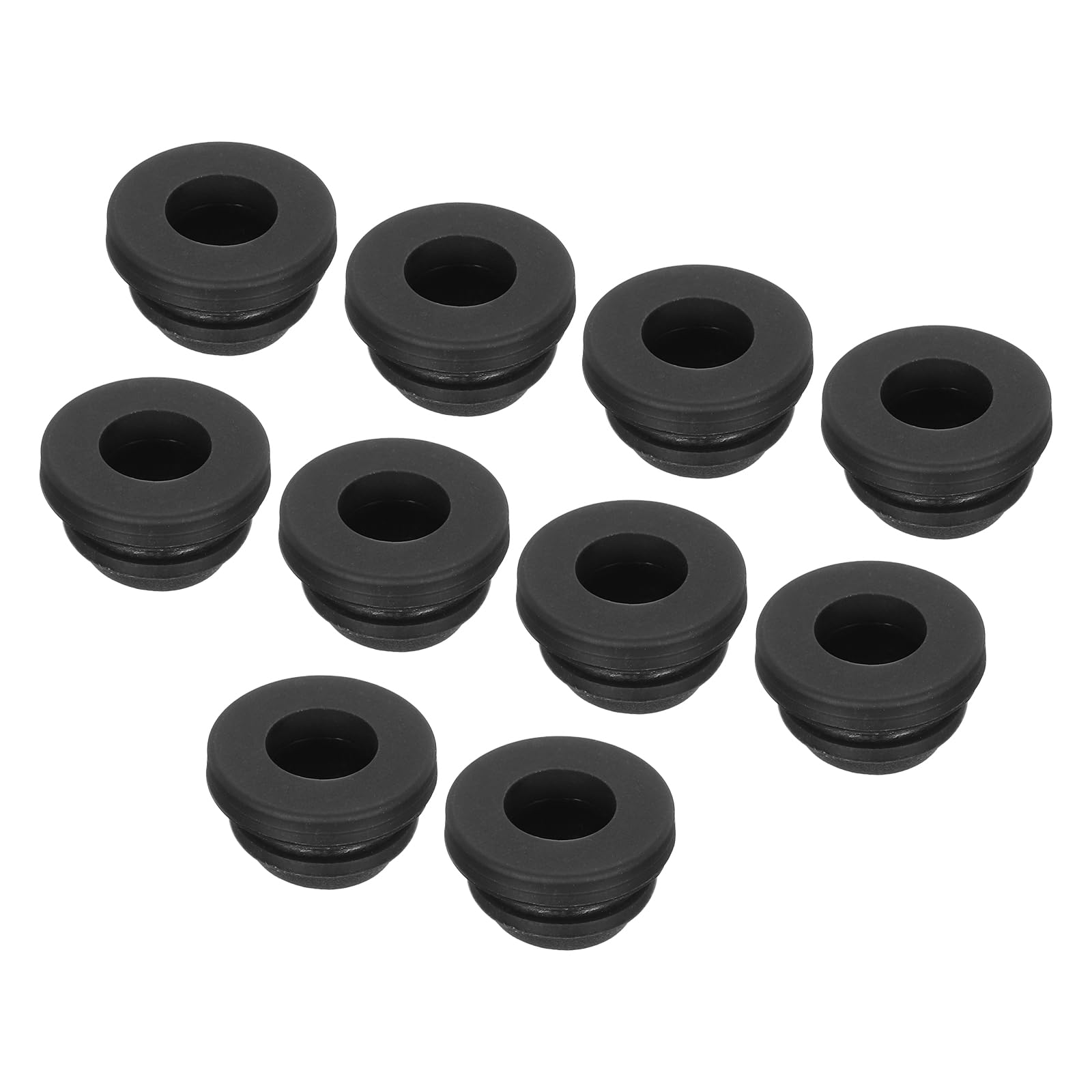 MECCANIXITY 10Pcs Snap Rubber Grommet Plug Mount Dia 8mm ID 5.5mm Narrow Groove Width 2mm Seal Anti-Scratch for Electrical Box Cable Pipes Black