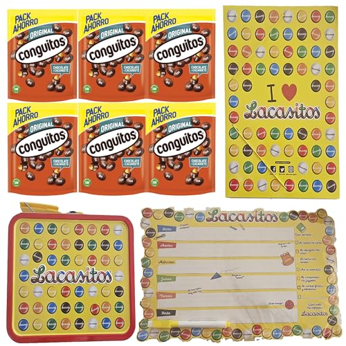 Pack escolar Lacasitos y Conguitos :6 negro doypack 350g,carpeta,planificador magnético,lata maletín