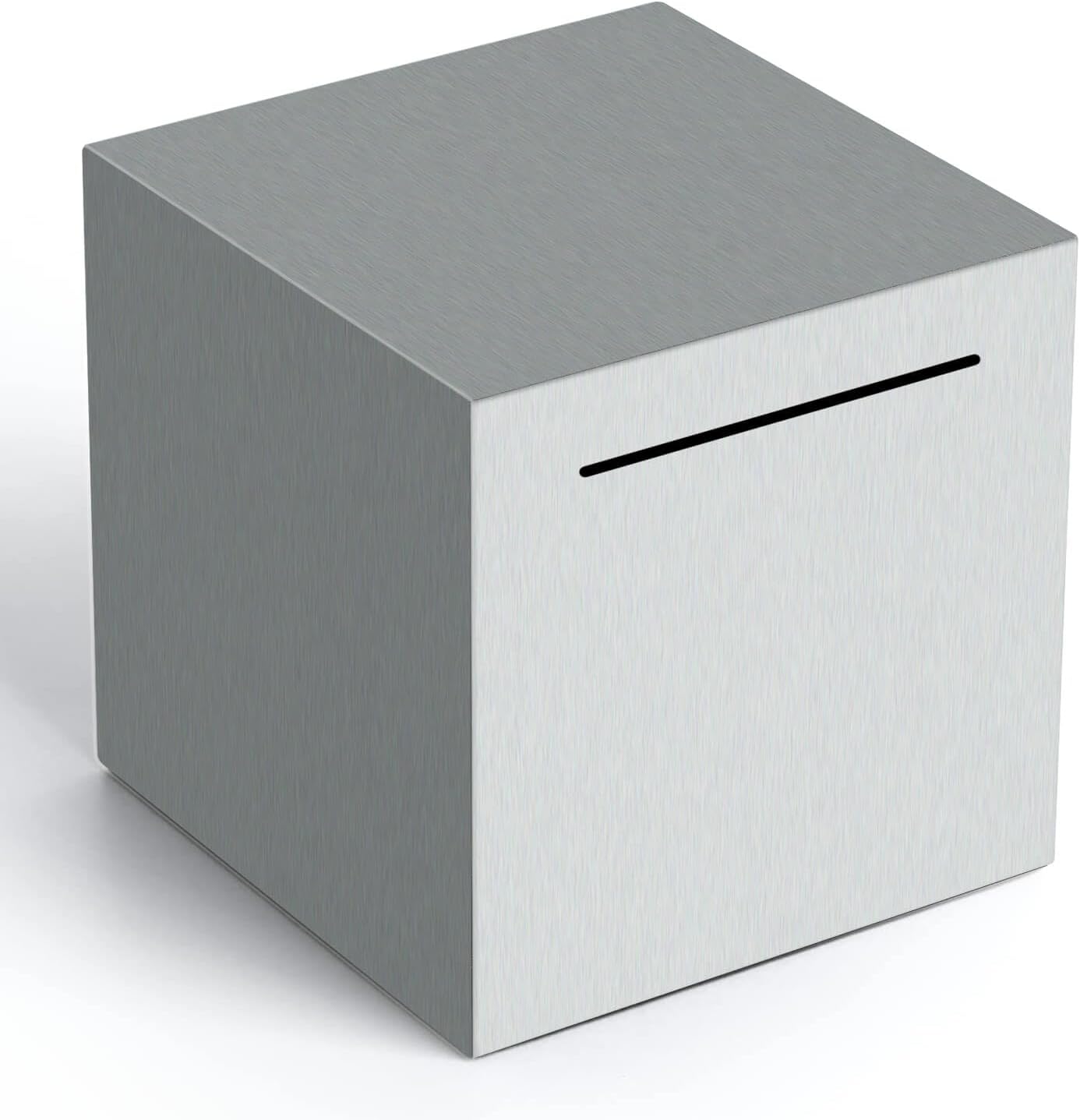 Piggy Bank for Adults,Unbreakable Piggy Bank,Stainless Steel Piggy Bank That Must be Broken to Open (Silver, 4.7inch)