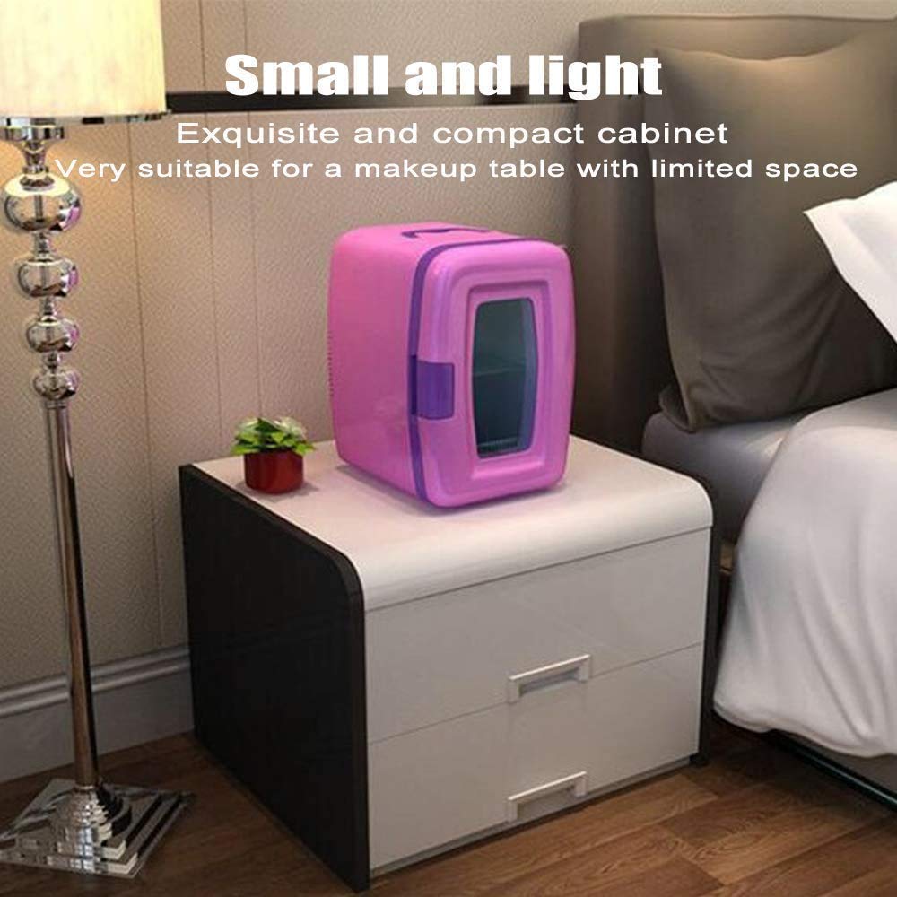 Mini Frigo 10 Litri Sistema Termoelettrico Alimentato AC/DC Sistema di Raffreddamento E Scaldino per Auto, Case, Uffici E Dormitori,Rosa