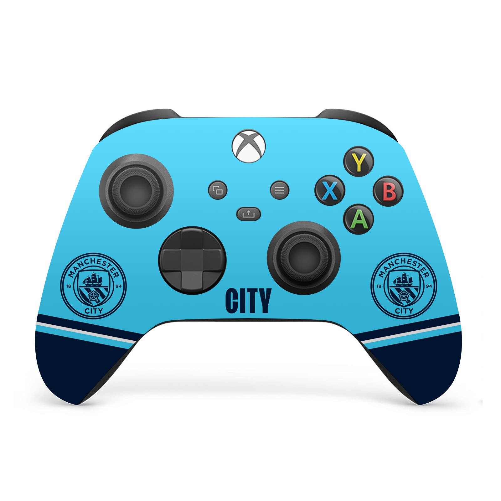 Head Case Designs sous Licence Officielle Manchester City Man City FC Badge Navire Art du Logo Vinyle Autocollant De Jeu Peau Autocollant Compatible avec Xbox Series X Console and Controller Bundle