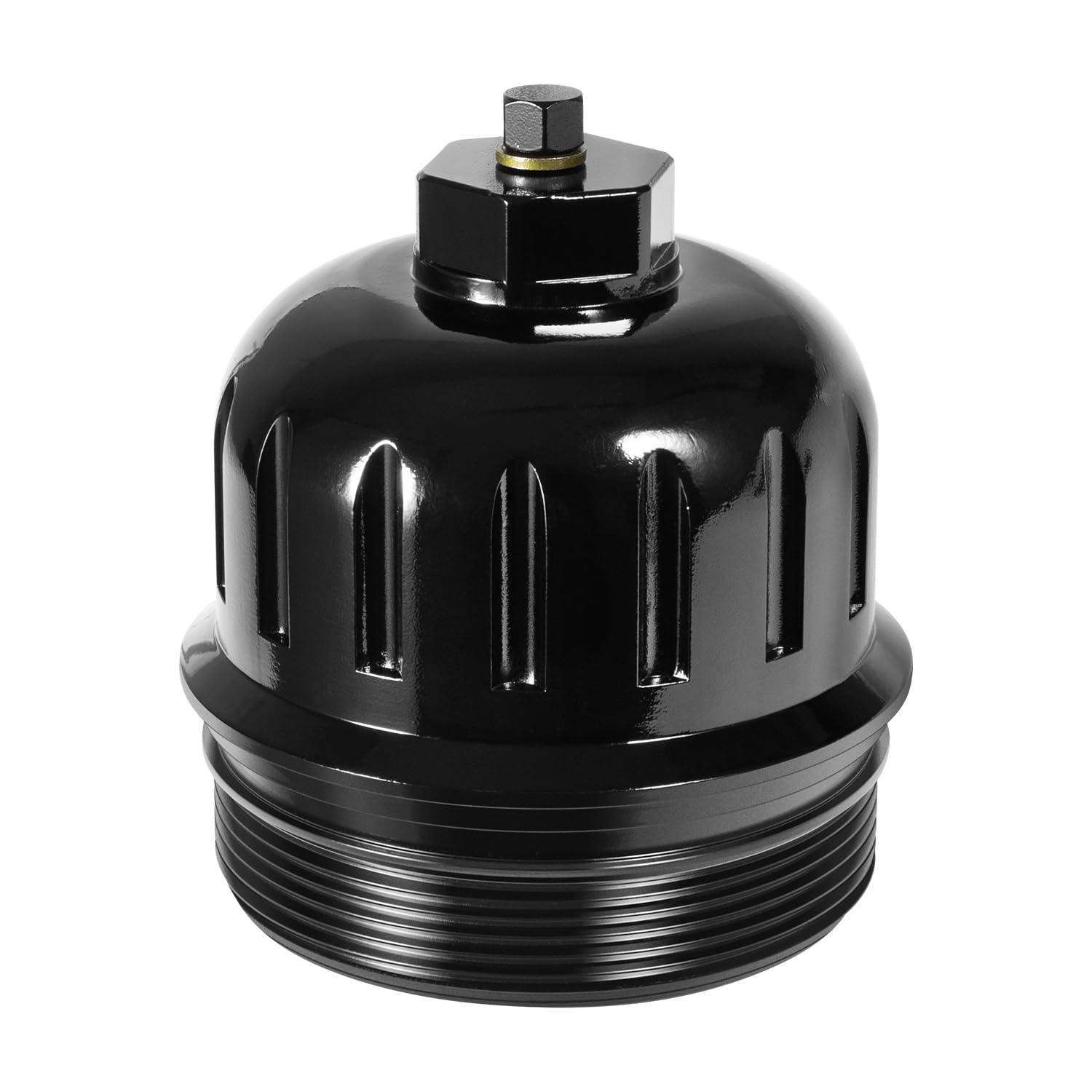 Tapa de filtro de combustible de aluminio billet 134001 para Chevy GMC 6 6L L5P Duramax Diesel 134001 2500HD 3500HD 2017-2019 con tapón de drenaje, diseño duradero y resistente a las grietas.