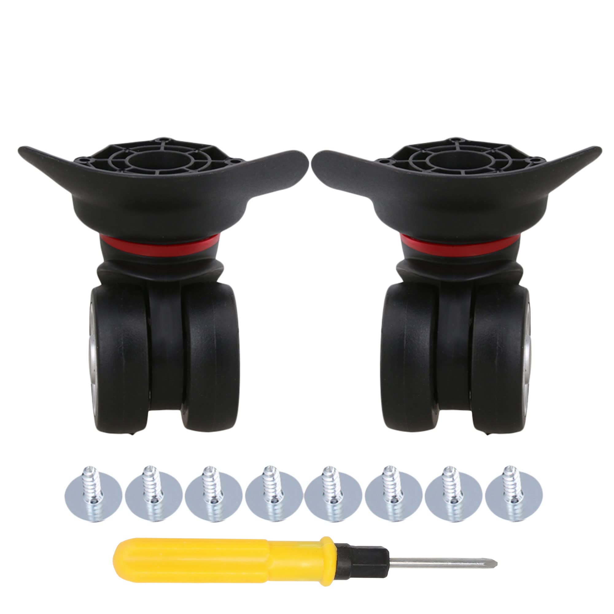 BQLZR Swivel Wheels for Luggage Suitcase Black 10.8x9.9x4.7cm W055 Large Swivel Spinner Left & Right Luggage Suitcase Wheels DIY Replacement Pack of 2