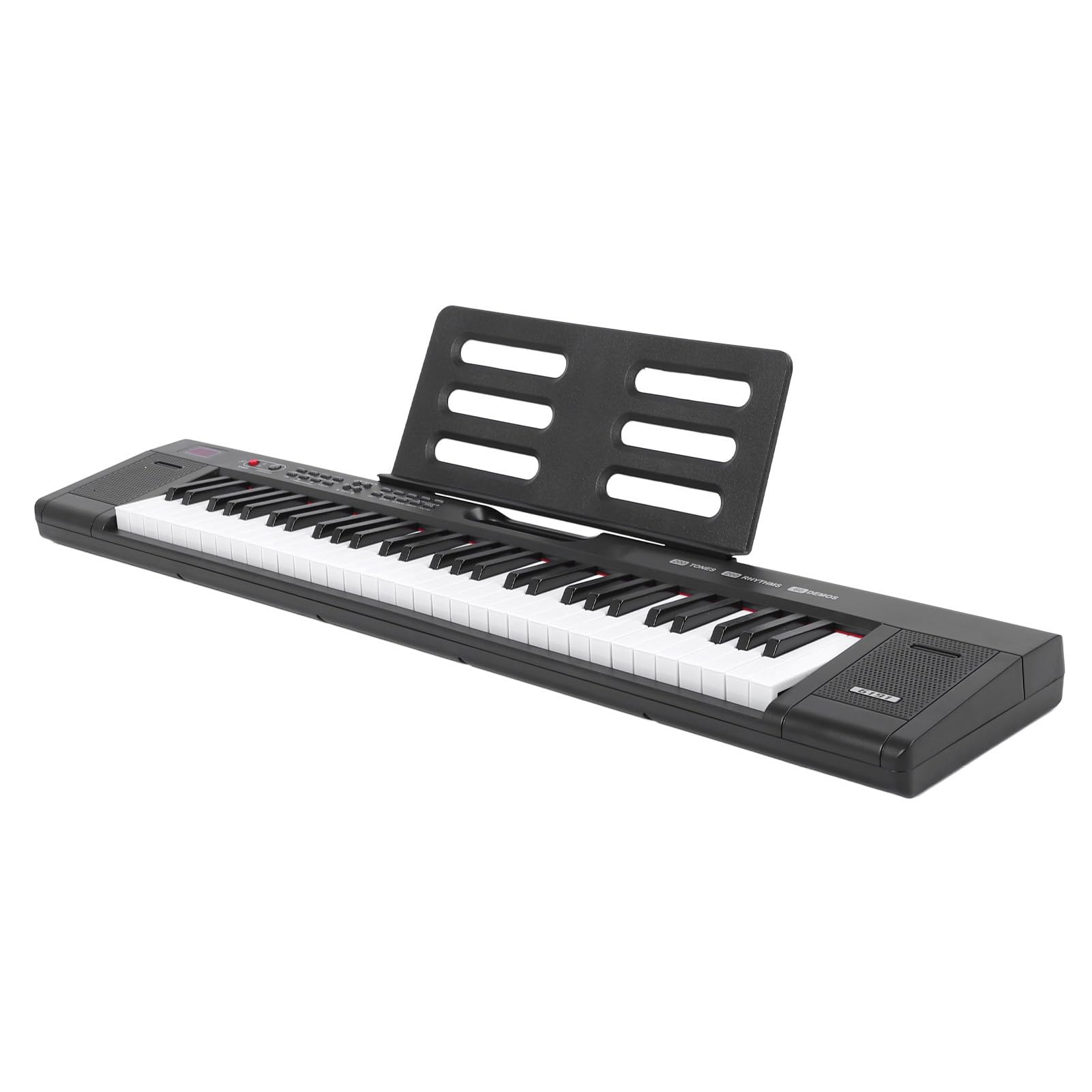 Elektronisches Digital-Keyboard, 61 Tasten, Musikinstrument mit integriertem Lautsprechermikrofon, Notenständer und EU-Netzteil für Hausmusik, Musikunterricht, Kinder, tägliche Übung