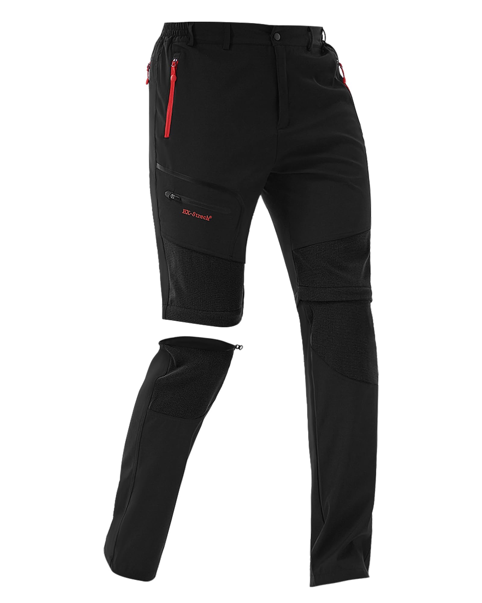 SANMIOMen's Hiking Trousers, Zip-Off, Breathable, Waterproof, Softshell Trousers, Outdoor Functional Trousers, Trekking Trousers, Removable, Quick Drying (with Belt)