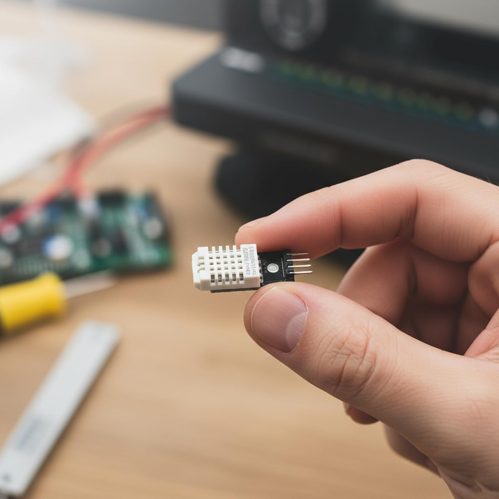 Czujnik Temperatury I Wilgotności DHT22 - Cyfrowy Czujnik Środowiska Z Dokładnością 0,5 ° C, Kompatybilny Z Arduino / Raspberry Pi Z 3-pin Kablem DuPont (kompatybilny Z DHT11)