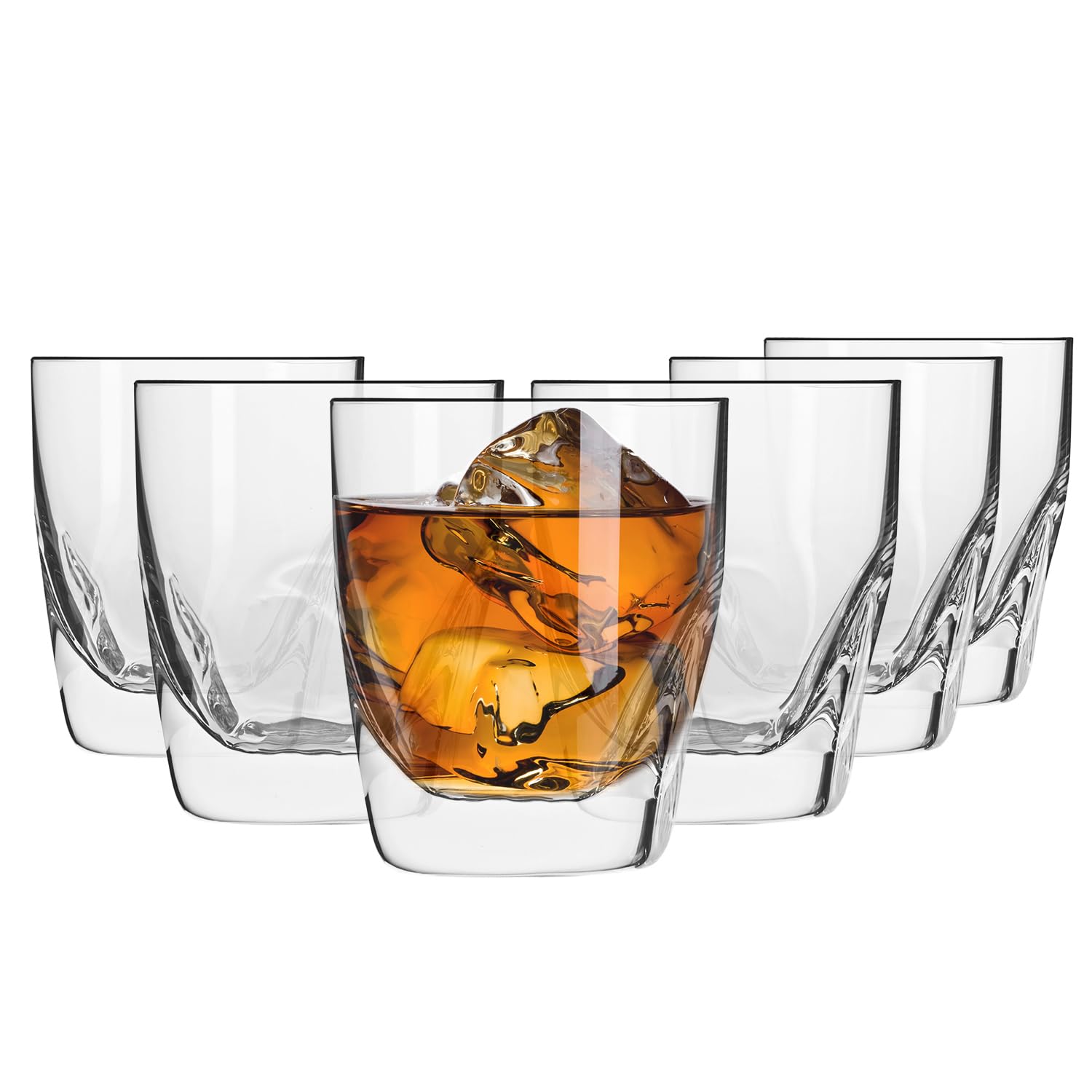 KROSNO Everyday Szklanki do Whisky 260 ml, Komplet 6 Sztuk | Whisky Scotch, bourbon, whisky, szkło kryształowe bezołowiowe, grube dno, klasyczny design