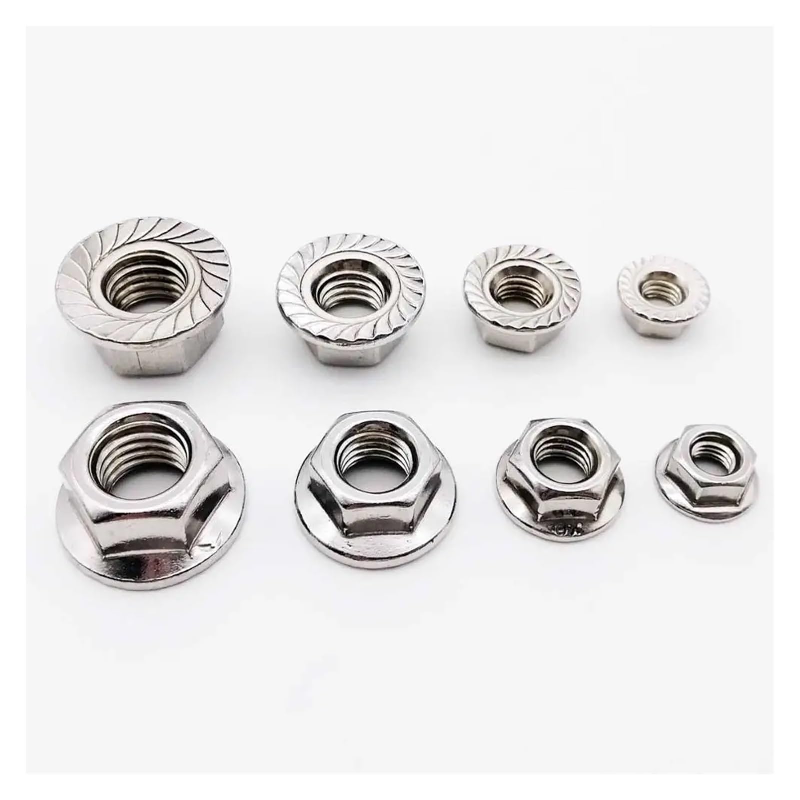 2/5/10/25 pz M3 M4 M5 M6 M8 M10 M12 Dado di bloccaggio a testa esagonale in acciaio inossidabile DIN6923(M5 25pcs)