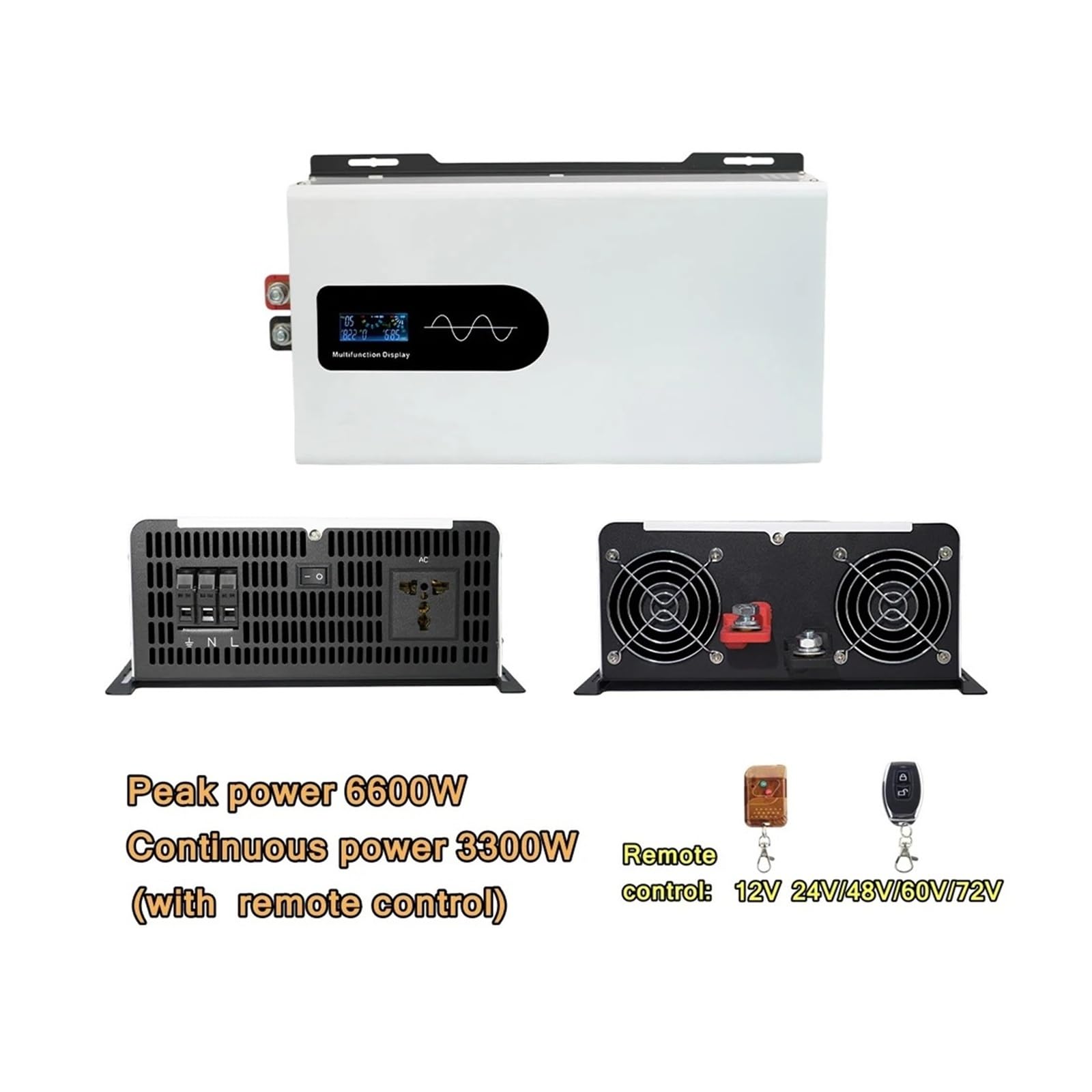 Convertidor Adaptador DC 12V/24V/36V/48V/60V/72V/96V AC 110V 220V 60Hz 50Hz 10KW 6600W Fuera Red Inversor Solar Onda Sinusoidal para Pura inversor