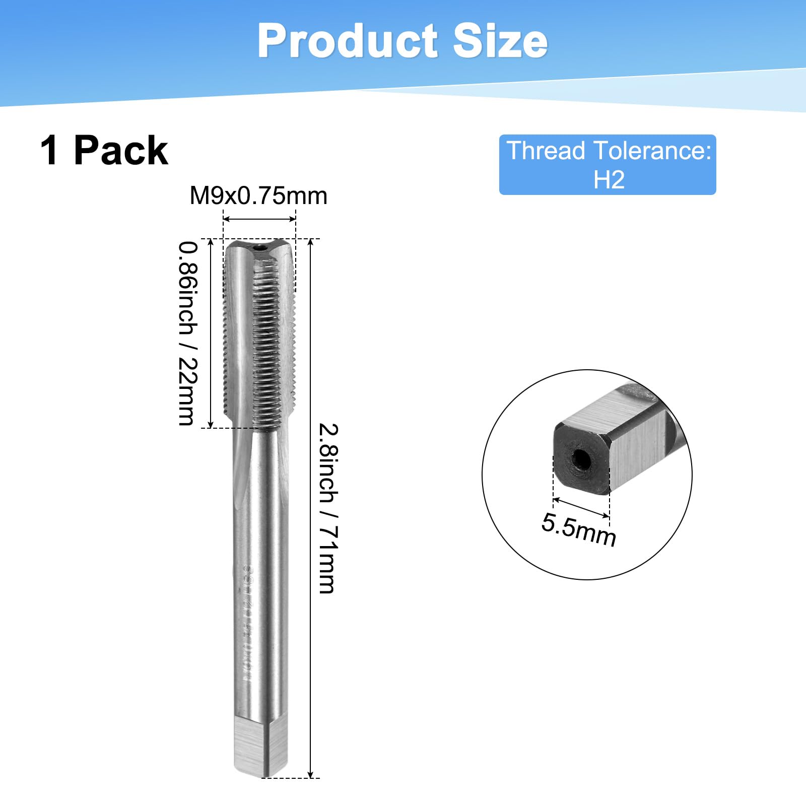 M METERXITY M9x0.75mm Metric Thread Tap - Image 3
