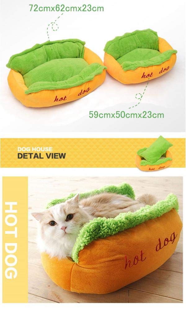 Amazon | tanggo ペットベッド 犬 猫 ホットドッグ 犬小屋 洗える