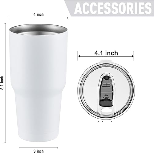 Miniatura 3 de Comooo - Taza de viaje de doble pared aislada al vacío, de 887 ml (30 onzas), vaso de acero inoxidable con tapa para bebidas frías y calientes.