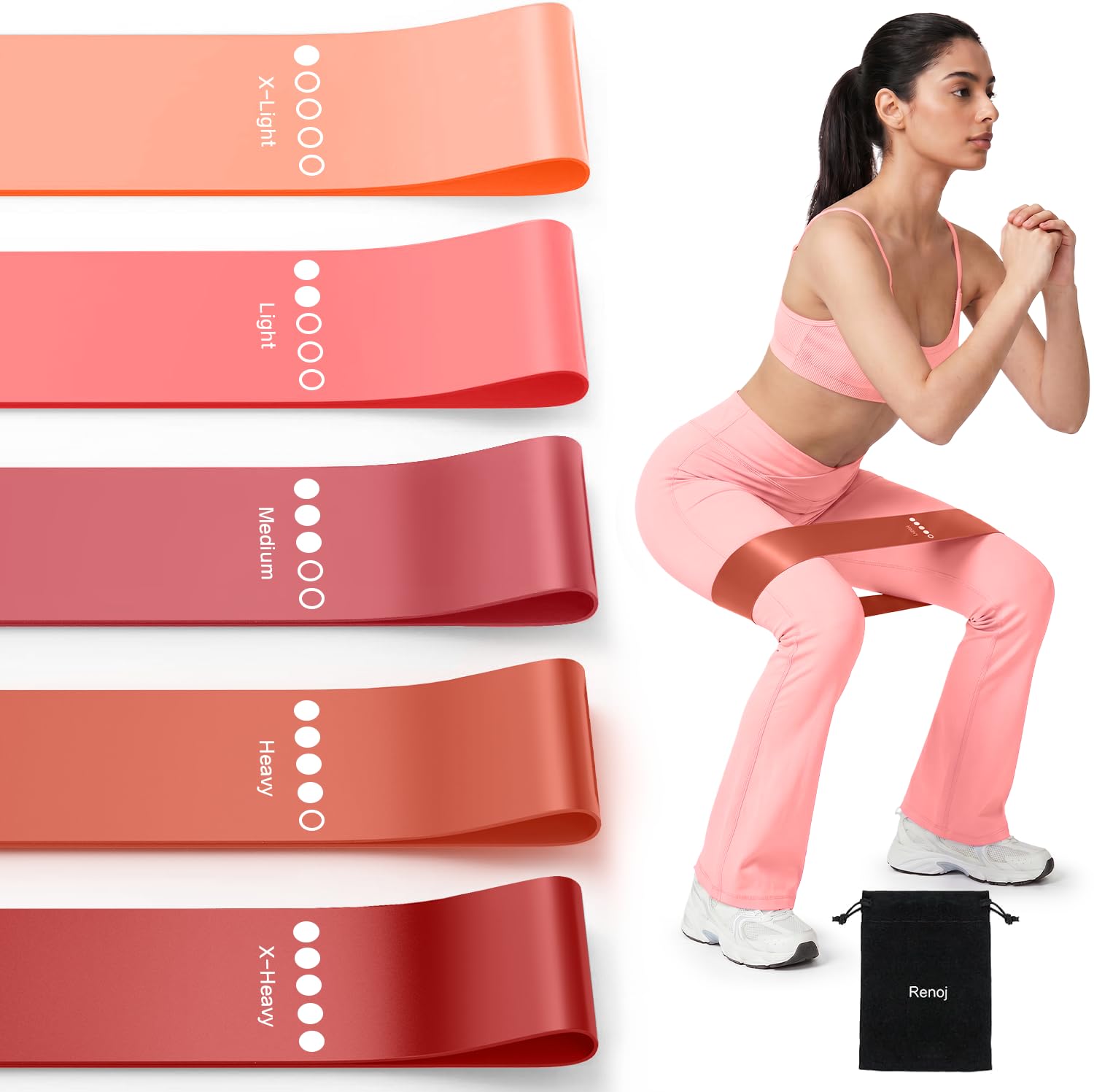 Resistance Bands for Working Out, 5-Pack Loop Exercise Bands for Home Gym — Amazon image 7