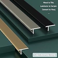 Vista 6 de Tira de transición de piso de umbral de metal modelo T, tira de cobertura espaciadora de costuras para suelos