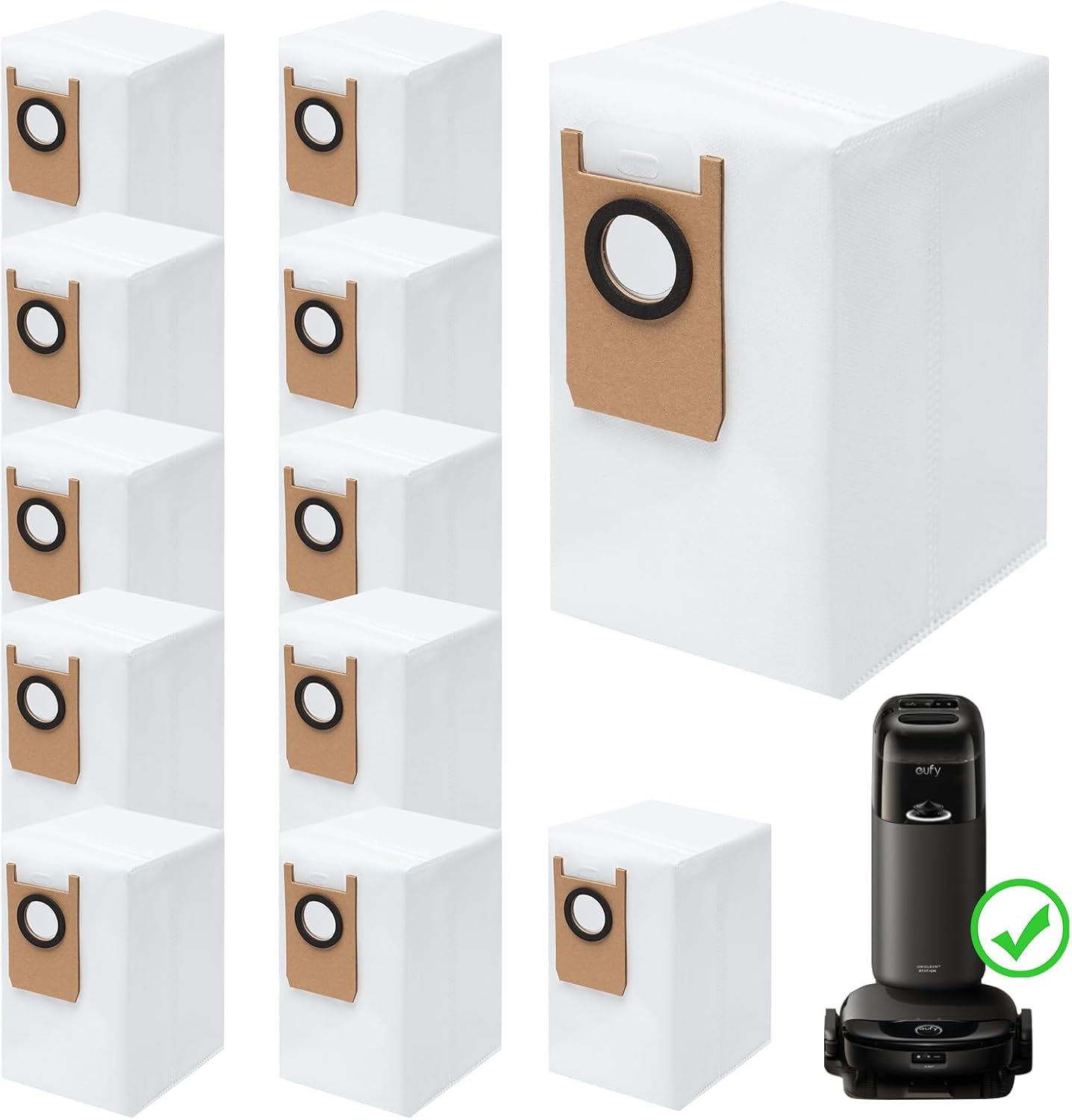 12 Pack S1 Pro Vacuum Dust Bags Replacement Compatible with Eufy Omni S1 Pro Robot Vacuum Cleaner