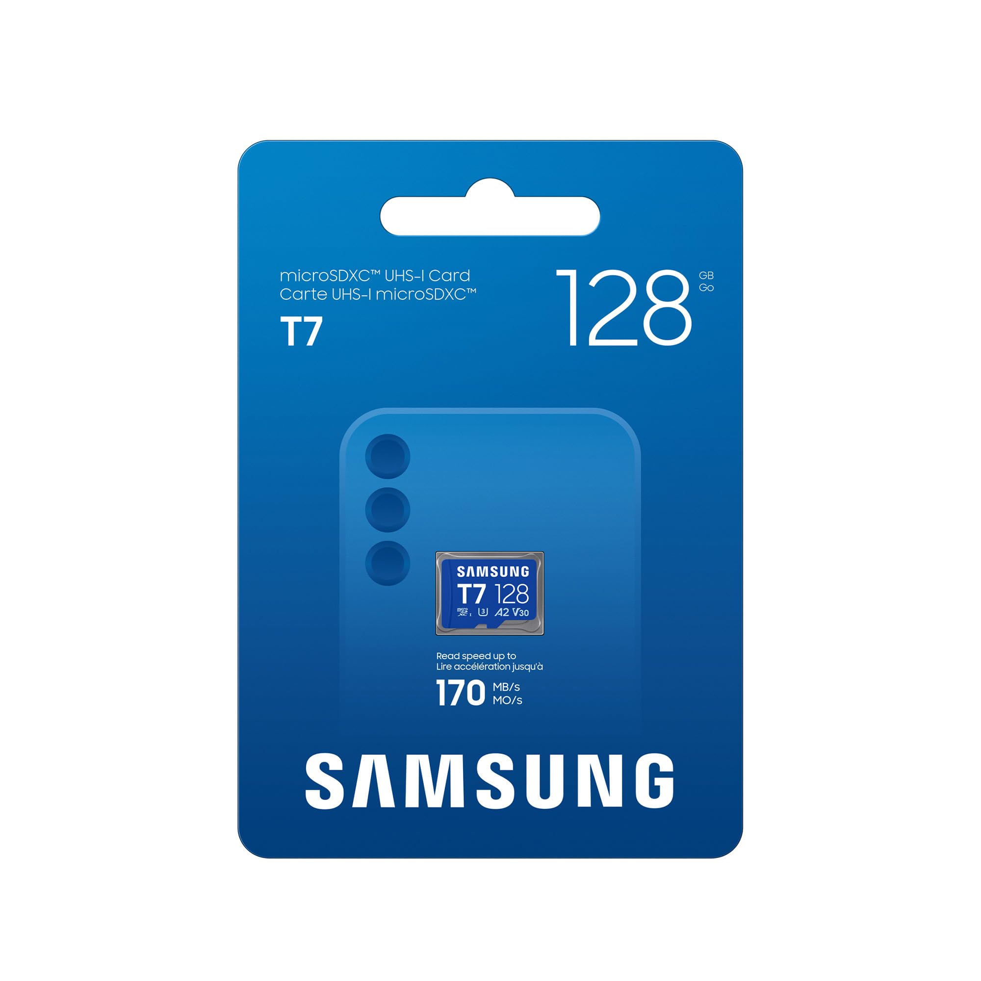 Karta microSD Samsung T7, 128 GB, karta pamięci do gier mobilnych na smartfony, tablety i konsole przenośne, UHS-I U3, Full HD i 4K UHD, prędkość odczytu 170 MB/s, MB-MB128T/WW