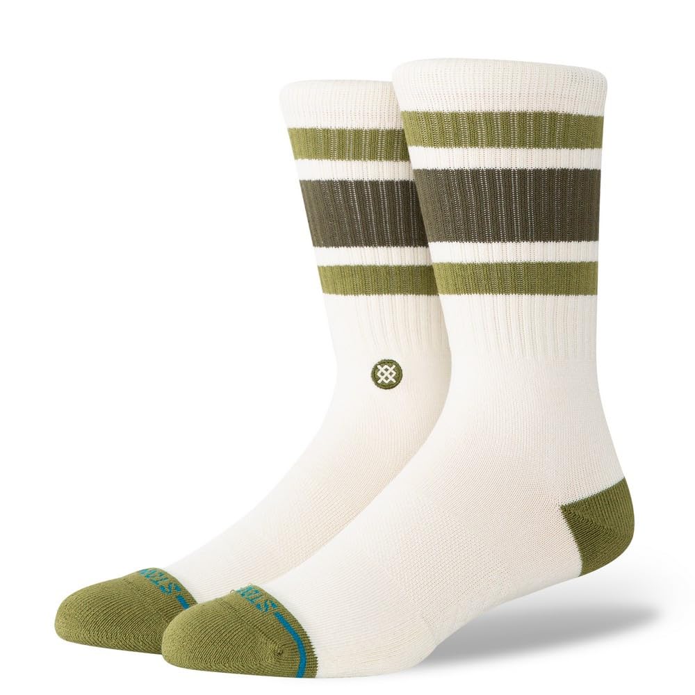 Stance Unisex Military Green Crew Sock - Boyd St - Large