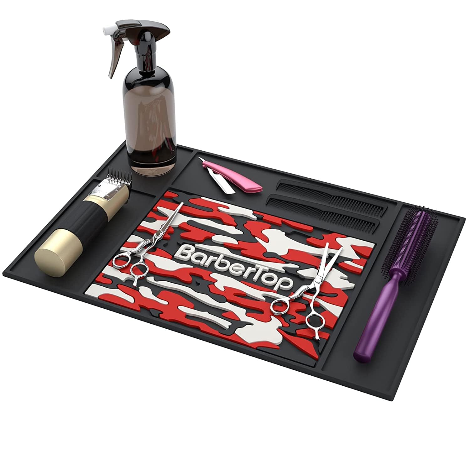 Alfombrilla antideslizante para peluquería, organizador de peluquería, herramientas de afeitado, antideslizante, organizador de estación, herramientas de peluquería para salón de belleza, barbería