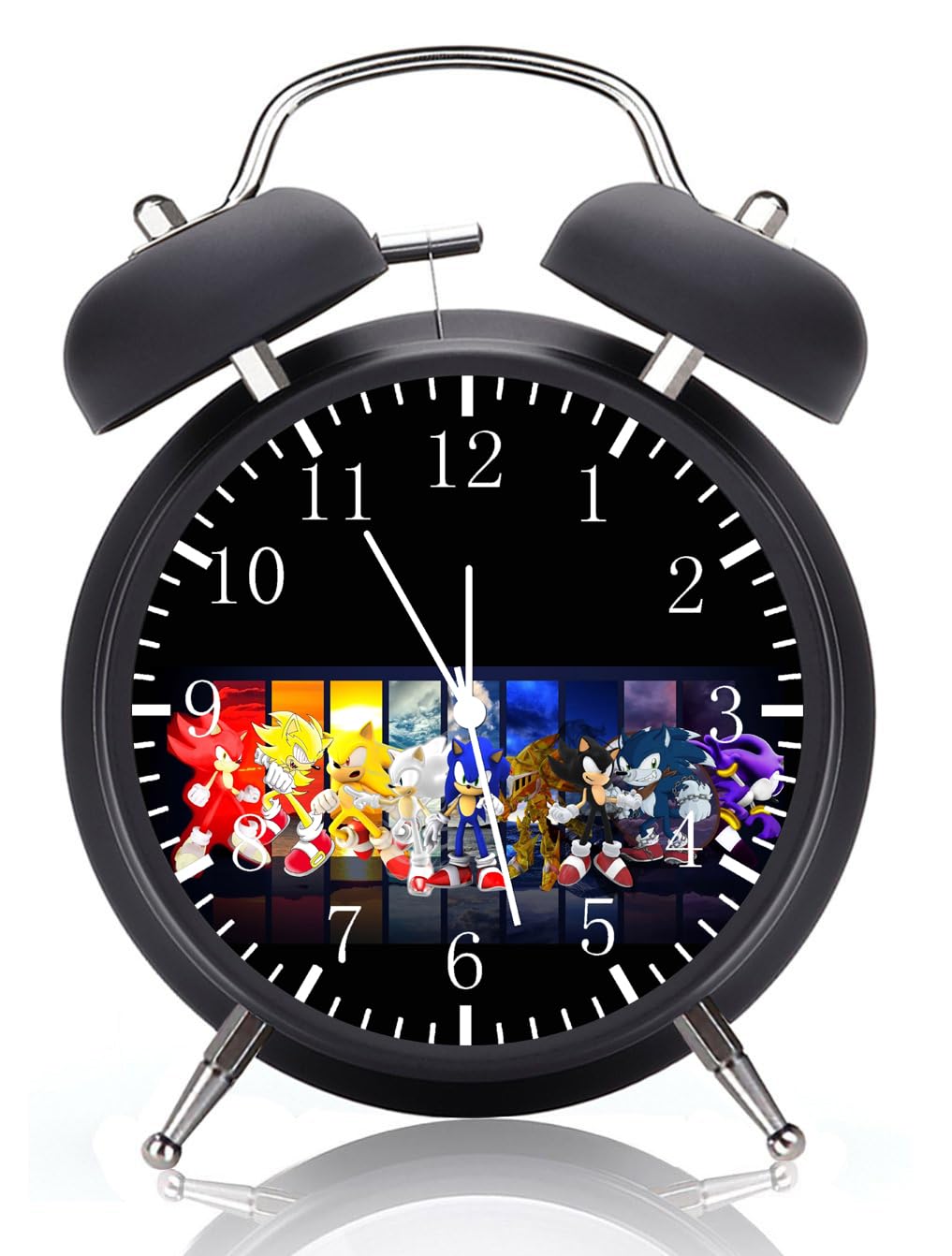 Super Sonic Alarm Desk Clock Twin Bell with Night Light Quite Silent Non-Ticking 4 Inches Glass Face - Great Decor for Home or Office – Best Gift Ideas for Birthday or Holidays G201