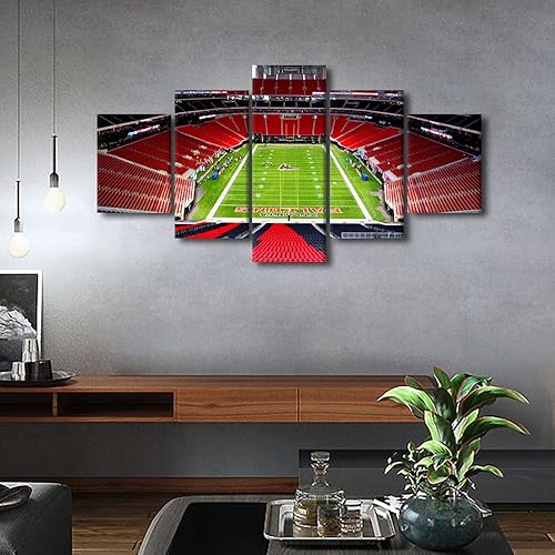 Vista 219 de Cuadros de estadios deportivos de fútbol americano de Minnesota, cuadros de vikingos, 5 paneles, lienzo para pared, arte de pared del estadio