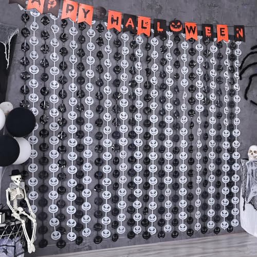 Accessoires de photomaton d'Halloween rideau à franges noir de 3,3 x 2 m