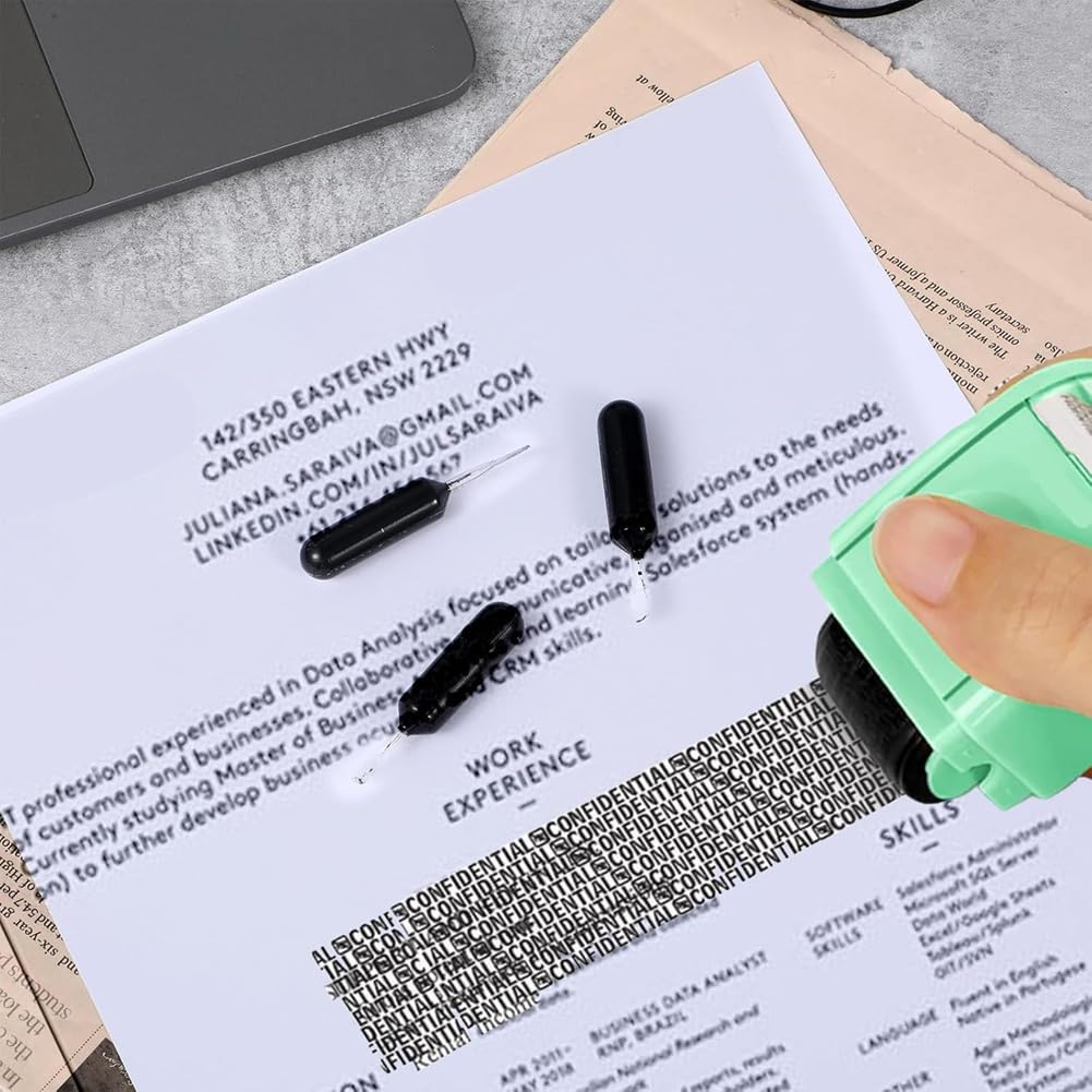 5X (12 Recharges D'Encre Pour Votre Rouleau De D'Identité