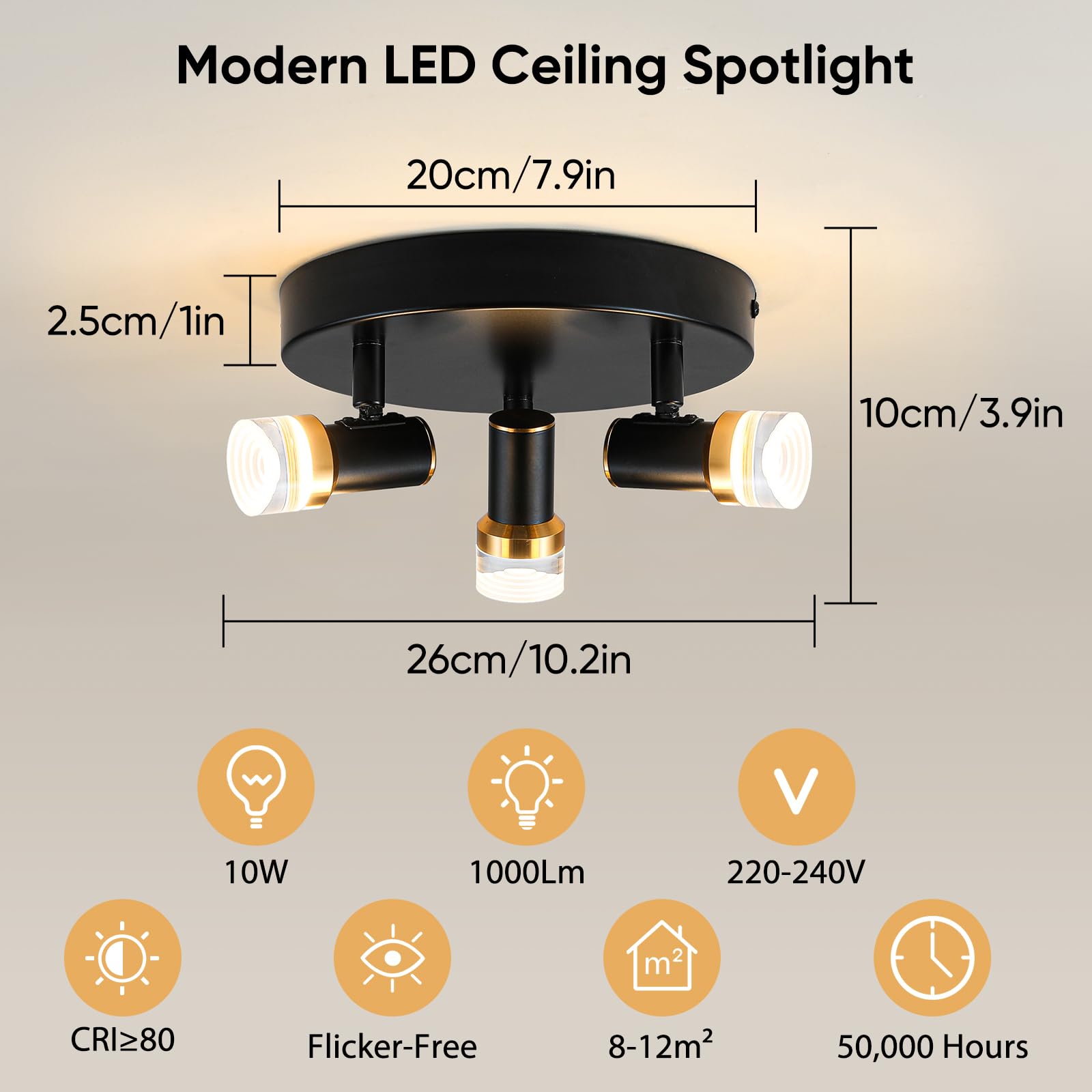 4795856 Moderne Spot Plafond LED 3000K Plafonnier Spot