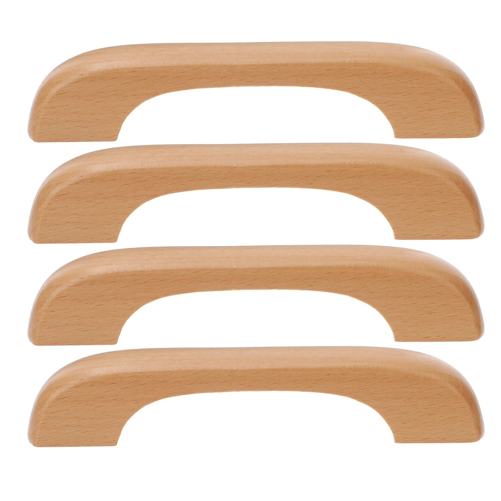 4Pcs Hardwood Cabinet Knobs Sturdy Wood Drawer Handles Smooth Touch Easy Install For Kitchen Wardrobe Closet Furniture Pour Placards