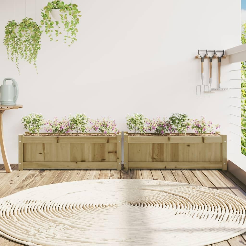 Donice ogrodowe 2 szt impregnowane drewno sosnowe duże skrzynie na kwiaty do ogrodu balkonu tarasu dekoracyjne 90x31x31 cm