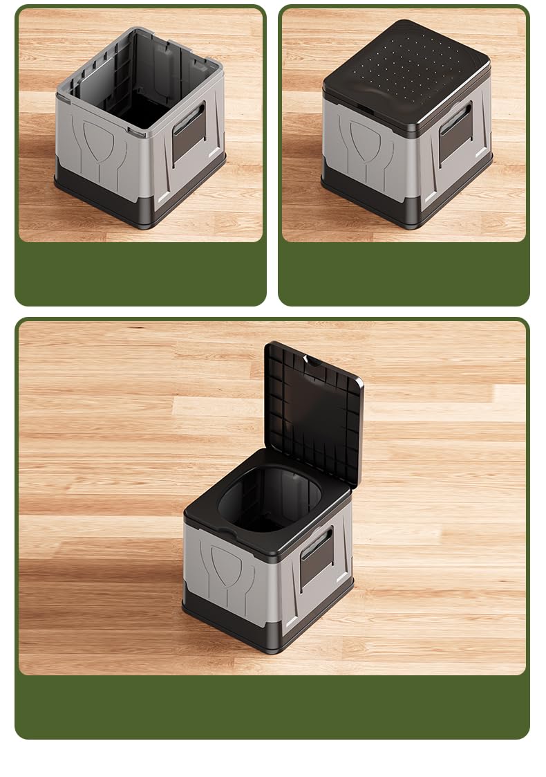 Inodoro Portátil Para Adultos - Ideal Baño Portatil Camping - Plegable, Compacto y Ligero - Sanita Portatil y Retrete WC Portatil Adultos - Fácil Limpieza y Transporte