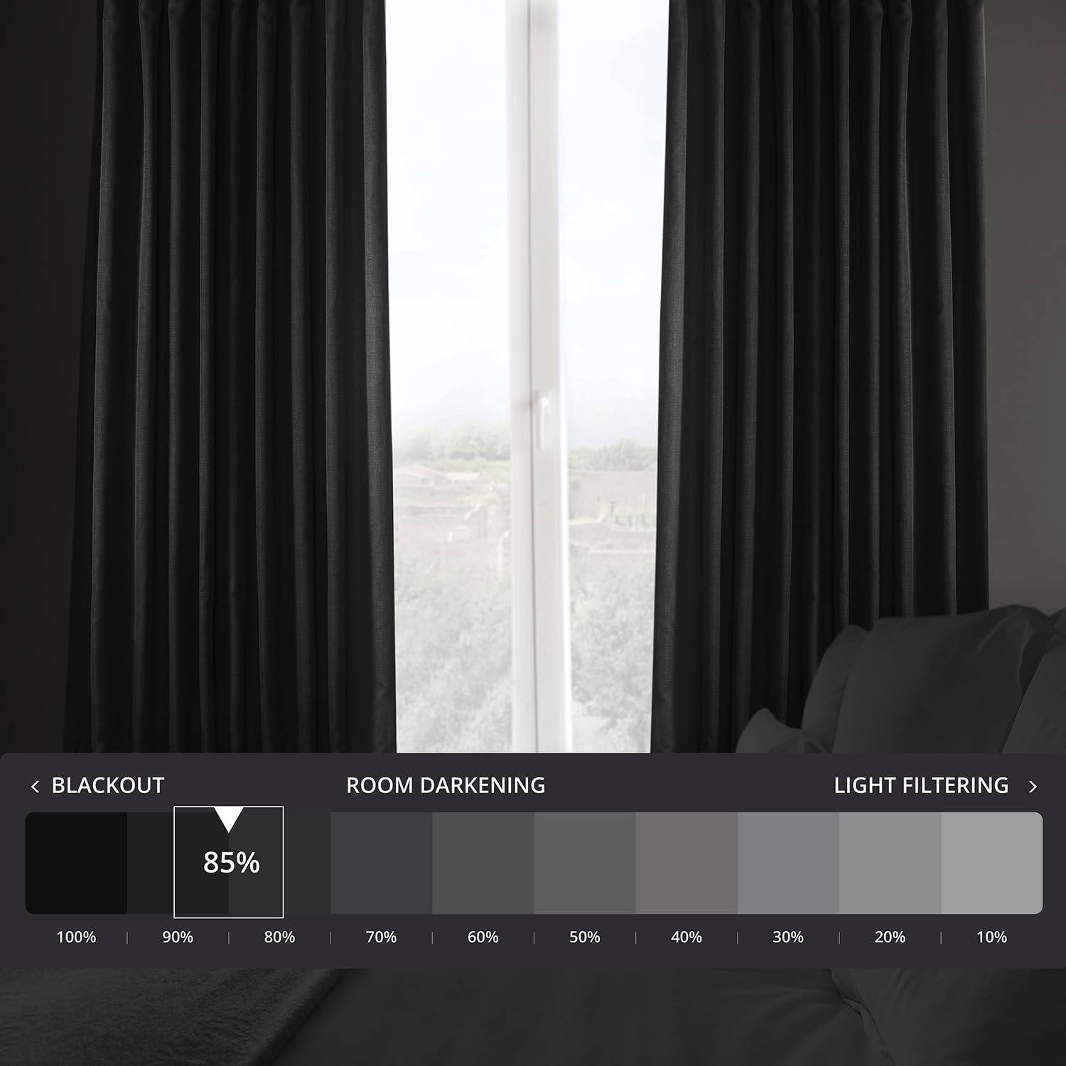 HPD Half Price Drapes Faux Linen Textured Room Darkening Curtains for Bedroom 84 Inches Long (1 Panel) - Image 2