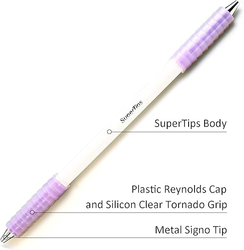 Miniatura 3 de TOMZEGNA Bolígrafos giratorios Flying Panda Pen Mod Blanco, hecho a mano ligero con peso giratorio para principiantes, agarre morado