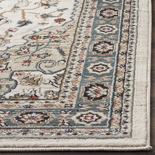 Tapete decorativo rectangular 8' x 10' beige y crema miniatura 3